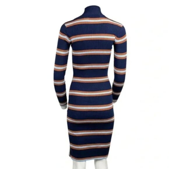 Turtleneck Midi Sweater Dress Blue - Picture 3 of 3